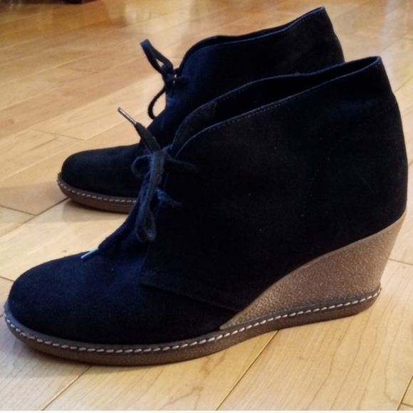 J. Crew Shoes - J Crew Black Suede McCallister Wedge Booties
